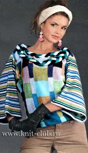 Женский вязаный пуловер спицами из кашемира