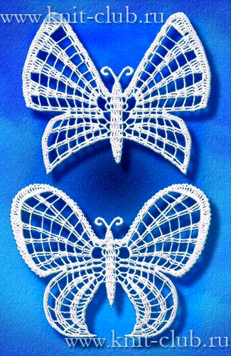 Вязание бабочек крючком. Схемы вязания