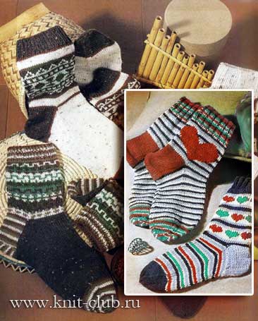 Вяжем спицами шерстяные носки со схемами с описанием