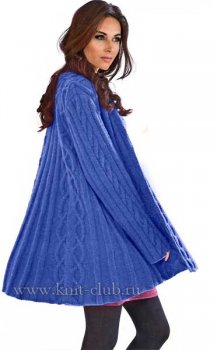 Описание вязания спицами женского пальто