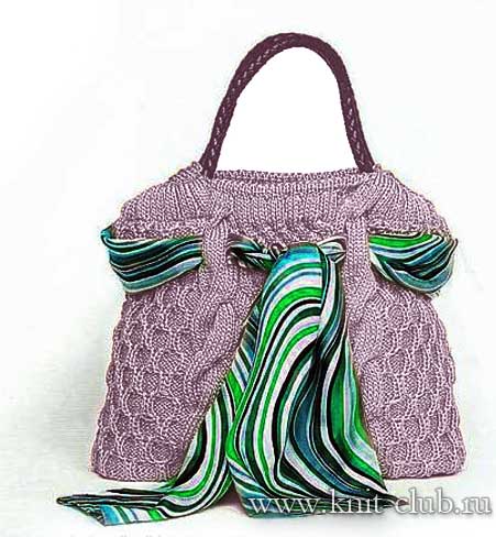 Вязание сумки спицами