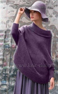 Модный пуловер для женщин, вязание спицами 2015