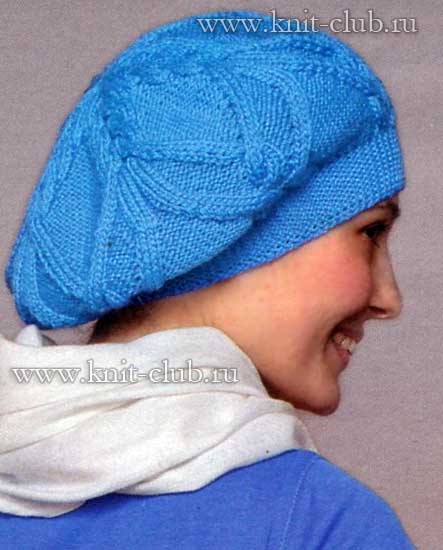 Описание и схемы для вязания модных шапок спицами